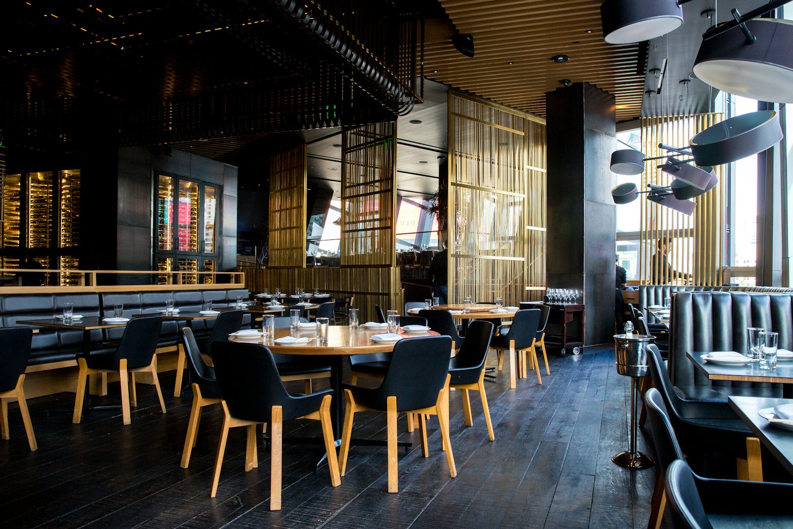 An upscale lounge interior scored by IMD